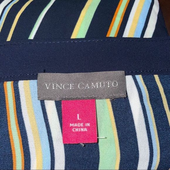 New Vince Camuto Striped Blouse Size Large - Picture 3 of 4